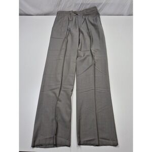 John Alexander Dress Pants Mens 36x37 Gray Wool Pleated Super 120s Unhemmed